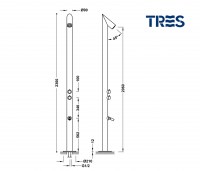 MEDIDAS COLUMNA DUCHA JARDIN-PISCINA TRES